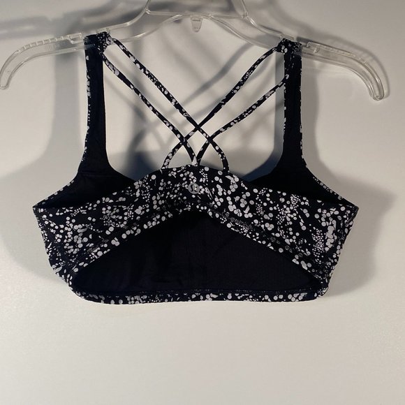 Lululemon Athletica Black White Dot Sports Bra Women Size 8 - Picture 2 of 4